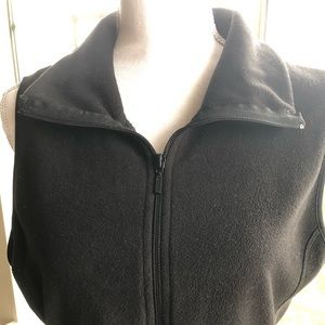 Black Fleece Vest Medium Old Navy Zipper Warm